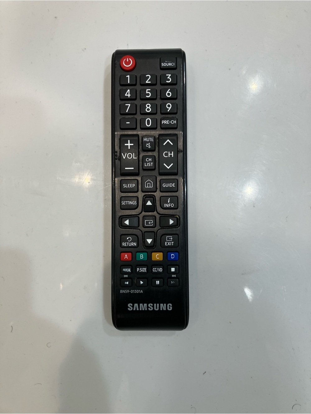 Samsung Black Remote with Red Power & Multicolor Function Keys
